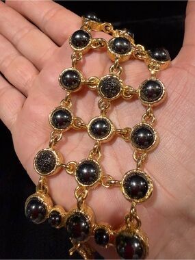 R.J. Graziano NWOT Black & Gold Bling Multi-Strand Link Cuff Bracelet